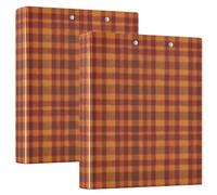 Lot de 1 classeur à carreaux d'automne orange avec poches de 3,8 cm, pour cartes de voyage, format lettre (27,9 x 21,6 cm)