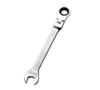 Lot de 1 clé mixte à cliquet à tête flexible de 12 mm, 72 dents, construction Cr-V, plaqué chrome