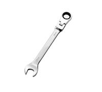 Lot de 1 clé mixte à cliquet à tête flexible de 18 mm, 72 dents, construction Cr-V, plaqué chrome