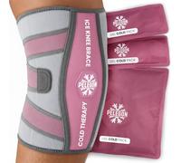 Lot de 1 compresse de glace réglable pour une chirurgie du genou, le remplacement, l'arthrite, le LCA, les blessures sportives, post-chirurgie, pour une longue durée (rose)