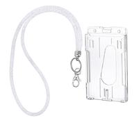 Lot de 1 cordon à paillettes de 48 cm pour badges d'identité, porte-clés pour carte d'identité, avec strass et porte-clés décoratifs pour femme, blanc