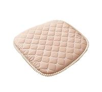 Lot de 1 coussin antidérapant pour chaise de salle à manger en forme de U avec attaches Motif écossais Beige 45,7 x 45,7 cm