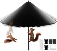 Lot de 1 déflecteur d'écureuil large de 48,3 cm pour mangeoire à oiseaux, protection montée sur mât pour nichoir extérieur, dissuasif en plastique pour hameçon de berger (noir)