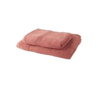 Today Lot Drap de Bain et Serviette 100% coton 70x130/50x100 cm Terracotta