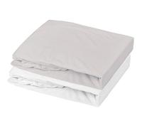 Lot de 1 drap housse jersey 100% coton + 1 alèse - MON PTIT DODO - 60 x 120 cm - Blanc et gris souris