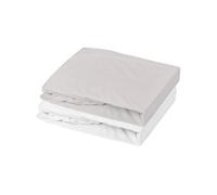 P'tit Dodo Lot drap housse et alèse Jersey 100% coton 70 x 140 cm Blanc et gris souris