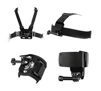 Lot de 1 ensemble complet d'extensions de fixation pour caméra d'action avec bandeau modifiable, harnais de poitrine, brassard pour diverses activités sportives de plein air
