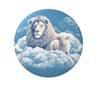 Lot de 1 épingle à bouton en forme d'agneau avec un lion - 6,1 cm - En métal - Personnalisables - Pour loisirs créatifs, Noël, projets de fête, taille unique, Pas de gemme