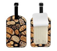 Lot de 1 étiquette d'identification en cuir imprimé sandwichs au fromage pour bagages de voyage Neast pour homme et femme