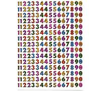 Lot de 1 feuille d'autocollants multicolores de 8 mm de haut - 135 mm x 100 mm - Aspect métallique - Pour loisirs créatifs et fêtes d'enfants