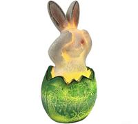 Lot de 1 guirlande lumineuse LED en résine pour décoration de jardin de Pâques, motif lapin, extérieur, résistante aux intempéries, bleu, orange, vert, guirlande lumineuse d'extérieur pour cour, allée