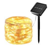 [Lot de 1] Guirlande Lumineuse Solaire Exterieur - 17M 150 LED avec 8 Modes Étanche - Guirlande Guinguette pour Jardin, Terrasse, Maison, Fête, Noël, Mariage