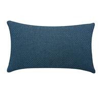 Lot de 1 Housse de Coussin 35x55cm Taie d'oreiller Décoratif en Lin Coton Carré Double Face Fermeture Glissière Invisible Couleur unie bleu marine M105 14x22inch pour Salon Chambre Canapé Decor