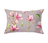 Lot de 1 Housse de Coussin 35x55cm Taie d'oreiller Décoratif en Velours Carré Double Face Fermeture Glissière Invisible Orchidée rose X903 14x22inch pour Salon Chambre Voiture Canapé Decoration