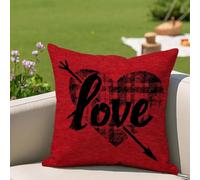 Lot de 1 Housse de Coussin 40x40 Extérieur Imperméable, Rouge Noir Taie d'oreiller Décorative avec Fermeture Éclair Invisible, Impression double face pour Jardin Balcon Terrasse Salon Canapé, #370l