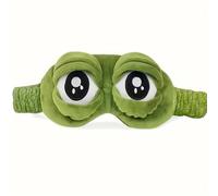 Lot de 1 masque pour les yeux de grenouille, doublure en coton respirant, sangle élastique non serrée, ombre bloquant la lumière pour le sommeil, les voyages, les jeux, vert