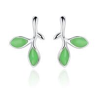 Lot de 1 paire de boucles d'oreilles en forme de feuilles vertes pour femme et boucles d'oreilles, accessoires pour bijoux Love Gift Durable Lovely And Attractive