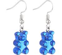 Lot de 1 paire de boucles d'oreilles en forme de Mini ourson caoutchouteux créatif Adorables Design Simple Bande Dessinée Crochets pour Oreilles Féminines Pendentif