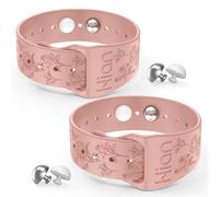 Lot de 1 paire de bracelets pour soulager le mal des transports - Bracelets d'acupression - Pour les nausées matinales, le mal de mer, les maladies de la voiture-Rose
