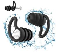 Lot de 1 paires de bouchons d'oreille pour adultes - En silicone souple - Imperméables et réutilisables - Pour la douche, la natation, le surf (Noir 1 paire)