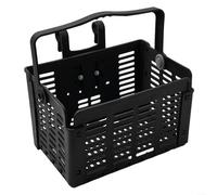 Lot de 1 panier de vélo pliable pour guidon de vélo - Support avant amovible - Boîte de rangement en polypropylène anti-rayures - Design solide pour VTT, vélo de route, trajet voyage - Noir