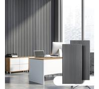 Lot de 1 panneau acoustique - 120 x 60 cm - Revêtement mural 3D aspect bois - Absorbeur sonore pour salon, chambre à coucher, bureau et studio - Gris