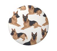 Lot de 1 pin's en forme de berger allemand - 6,1 cm - Rond - En métal - Personnalisé - Pour loisirs créatifs, Noël, projets de fête, taille unique, Pas de gemme