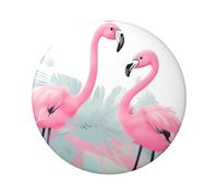 Lot de 1 pin's en forme de flamant rose rond de 6,1 cm en métal personnalisé pour photos, fournitures de bricolage, projets de fête de Noël