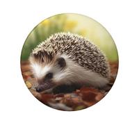 Lot de 1 pin's en forme de hérisson ronds de 6,1 cm en métal pour photos, loisirs créatifs, Noël, projets de fête, taille unique, Pas de gemme