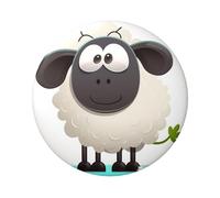 Lot de 1 pin's en forme de mouton rond de 6,1 cm en métal personnalisé pour photos, fournitures d'artisanat, projets de fête de Noël, taille unique, Pas de gemme