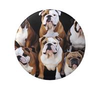 Lot de 1 pin's ronds en métal avec motif bouledogues anglais, 6,1 cm, pour photos, loisirs créatifs, Noël, projets de fête, taille unique, Pas de gemme