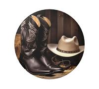 Lot de 1 pin's ronds en métal pour photos et photos - Style cowboy - Pour loisirs créatifs, Noël, projets de fête, taille unique, Pas de gemme