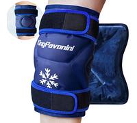 Lot de 1 poche de glace XXL enveloppante autour du genou après chirurgie - Grand sac de glace réutilisable pour blessures, soulagement de la douleur, gonflement, blessures sportives - Bleu