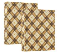 Lot de 1 porte-bloc à carreaux en ambre avec poches, 3,8 cm, fournitures de papeterie pour format lettre (27,9 x 21,6 cm)