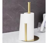 Lot de 1 porte-serviettes en acier inoxydable doré, support pour serviettes de table de cuisine, support pour serviettes en papier, 2 tiges de serviettes en papier verticale. Peut être utilisé pour