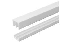 Lot de 1 rail de porte coulissante en plastique blanc pour panneaux de 0,6 cm d'épaisseur - Verre coulissant, d'armoire et de fenêtre, installation facile, fabriqué aux États-Unis, (91 cm de long)