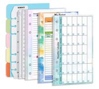 Lot de 1 recharge pour planificateur budgétaire A6 - 82 feuilles Prefdo - Semainier mensuel - Planificateur budgétaire à 6 trous avec poche pour classeur, intercalaire de papier, règle, onglets