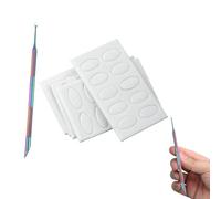 Lot de 1 repousse-cuticules avec 50 pièces de papier de verre, outil à double tête pour soin des ongles, métal inoxydable avec papier abrasif adhésif pour manucure et pédicure