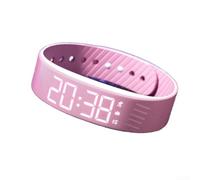 Lot de 1 réveil à vibrations silencieuses pour bracelet de réveil multifonction fitness et suivi du sommeil IP65 résistant à l'eau pour un usage quotidien (rose)