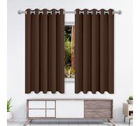 Lot de 1 Rideau Occultant 1000 x 240 cm 100% Lumiere Bloquer Anti Chaleur, Anti-UV Opaque Rideaux Salon Moderne Design Moderne à Oeillets pour Toutes Les Saisons, Chambre, Brun