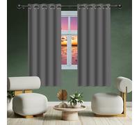 Lot de 1 Rideau Occultant 130 x 202 cm Isolation Thermiques, Tissu Doux et Infroissable Rideau à Oeillets Design Moderne à Oeillets pour Chambre Adulte Salon, Gris Foncé