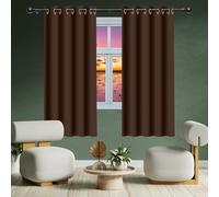 Lot de 1 Rideau Occultant 140 x 194 cm Isolation Thermiques, Tissu Doux et Infroissable Rideau à Oeillets Design Moderne à Oeillets pour Chambre Adulte Salon, Brun