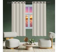 Lot de 1 Rideau Occultant 146 x 187 cm Isolation Thermiques, Tissu Doux et Infroissable Rideau à Oeillets Design Moderne à Oeillets pour Chambre Adulte Salon, Beige