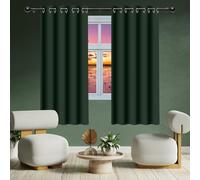 Lot de 1 Rideau Occultant 146 x 193 cm Isolation Thermiques, Tissu Doux et Infroissable Rideau à Oeillets Design Moderne à Oeillets pour Chambre Adulte Salon, Vert Foncé