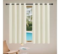 Lot de 1 Rideaux 160 x 210 cm Thermique Isolant Anti Froid Chaleur Rideaux et Draperies Intérieurs Décoratif Design Moderne à Oeillets pour Salon Chambre, Beige