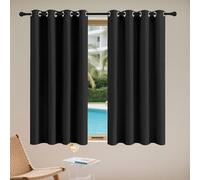 Lot de 1 Rideaux 160 x 210 cm Thermique Isolant Anti Froid Chaleur Rideaux et Draperies Intérieurs Décoratif Design Moderne à Oeillets pour Salon Chambre, Noir