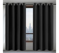 Lot de 1 Rideaux 210 x 231 cm Isolant Thermique Anti Froid Rideaux Opaque Doux et Esthétiques, Décoration Maison pour Maison Chambre Fenetre, Noir