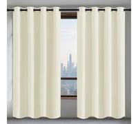 Lot de 1 Rideaux 210 x 231 cm Isolant Thermique Anti Froid Rideaux Opaque Doux et Esthétiques, Décoration Maison pour Maison Chambre Fenetre, Beige