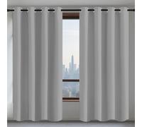 Lot de 1 Rideaux 213 x 239 cm Isolant Thermique Anti Froid Rideaux Opaque Doux et Esthétiques, Décoration Maison pour Maison Chambre Fenetre, Gris Clair