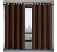 Lot de 1 Rideaux 217 x 228 cm Isolant Thermique Anti Froid Rideaux Opaque Doux et Esthétiques, Décoration Maison pour Maison Chambre Fenetre, Brun
